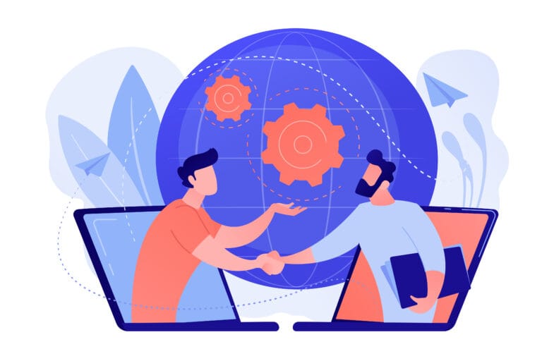 Blog 4 Online conference and business concept vector illustration